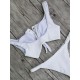 Angelsin Beyaz Çıtçıtlı Şık Bikini Takım