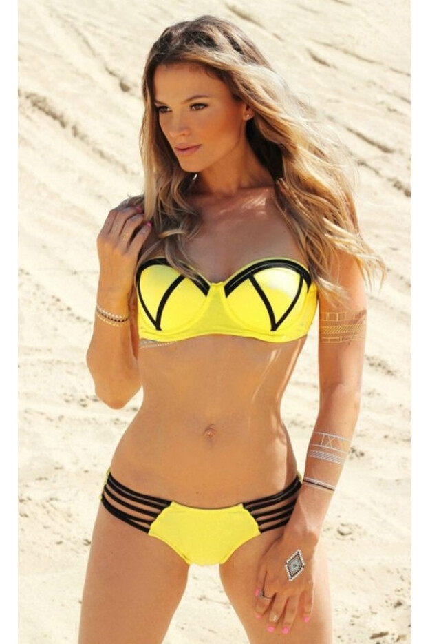 Angelsin Sarı Şık Tasarımlı Bikini
