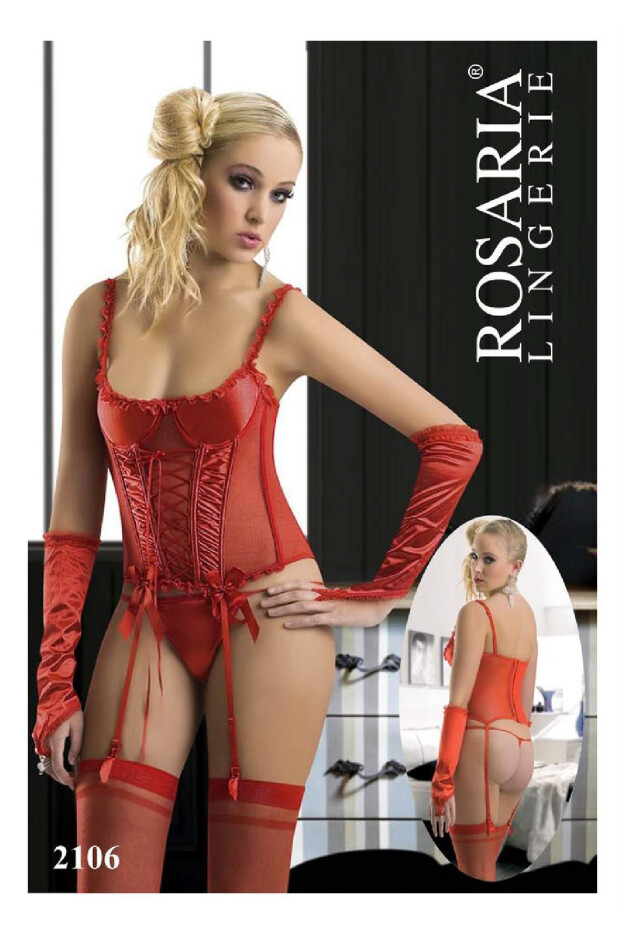 Rosaria Eldivenli Fantazi Kırmızı Büstiyer