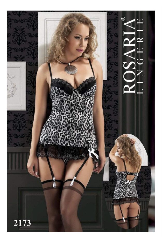 Rosaria Jartiyerli Fantazi Leopar Babydoll 2173-1